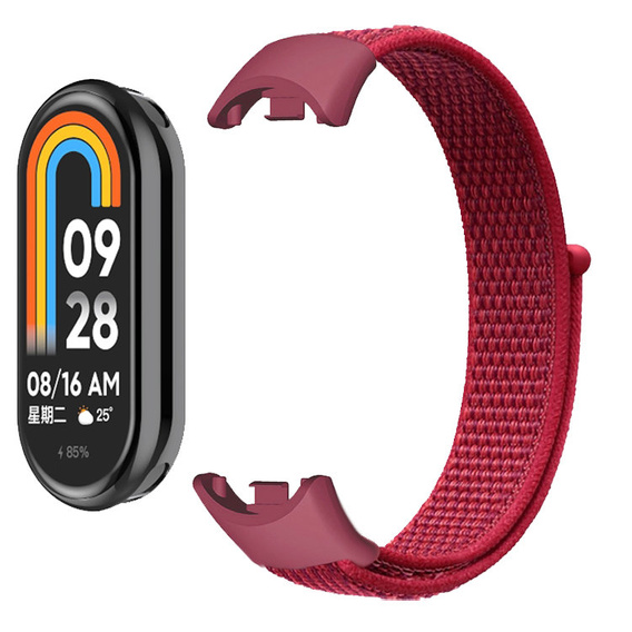 Pasek Nylonowy do Xiaomi Smart Band 10 / 9 / 8, Czerwony