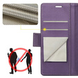 Etui do Motorola Moto G56 5G, ERBORD Glossy Litchi, portfel z klapką, fioletowe