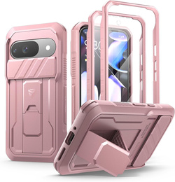 Etui pancerne do Google Pixel 9, Dexnor Full Body (Two Frames), różowe