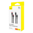 Baseus kabel Cafule USB‑C na USB‑C 2 m 100 W – czerwono‑czarny + szaro‑czarny (2 szt.)