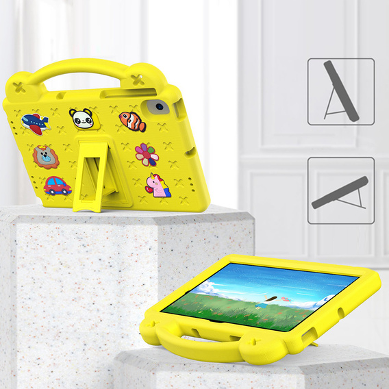 Etui do Samsung Tab A8 X200 / X205, Cute Patterns, z podstawką, Żółte