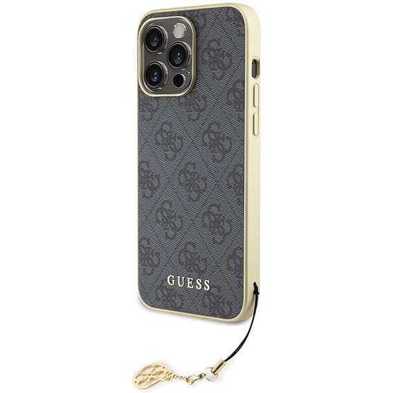 Etui GUESS do iPhone 15 Pro Max, 4G Charms Collection, szare