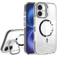 Etui do iPhone 17, do MagSafe, z podstawką, przezroczyste z czarnymi akcentami