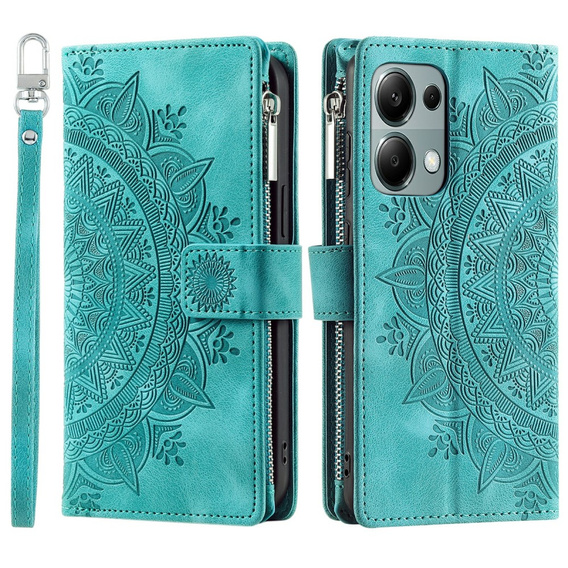 Etui z klapką do Xiaomi Redmi Note 13 Pro 4G / Xiaomi Redmi Note 14S / Xiaomi Poco M6 Pro 4G, Mandala, zielone