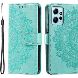Etui z klapką do Xiaomi Redmi Note 12 4G, Mandala, zielone