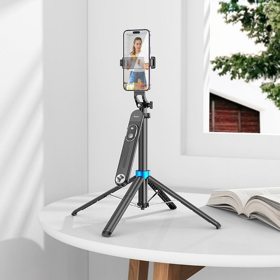 Selfie stick Hoco K22 Handy tripod z pilotem bezprzewodowym - czarny