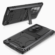 Etui pancerne do Samsung Galaxy S25 Ultra, R-JUST, ze szkłem i podstawką, czarne