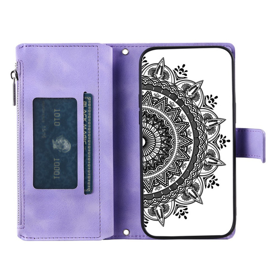 Etui z klapką do Xiaomi Redmi Note 13 Pro 4G / Xiaomi Redmi Note 14S / Xiaomi Poco M6 Pro 4G, Mandala, fioletowe