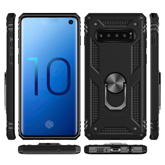 Etui pancerne do Samsung Galaxy S10+ Plus, Nox Case Ring, czarne