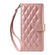 Etui z klapką do Xiaomi Redmi Note 14 Pro 5G / Xiaomi Redmi Note 14 Pro+ 5G / Xiaomi Poco X7 5G, Rhombus Crossbody Leather, różowe rose gold