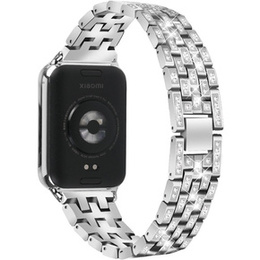 Bransoleta z Diamentami do Xiaomi Smart Band 8 Pro / Xiaomi Smart Band 9 Pro, Srebrne