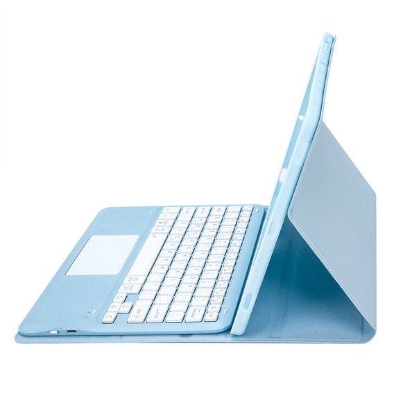 Etui z klawiaturą Bluetooth i touchpadem do Samsung Galaxy Tab S10 FE+ Plus X620/X626B – niebieskie