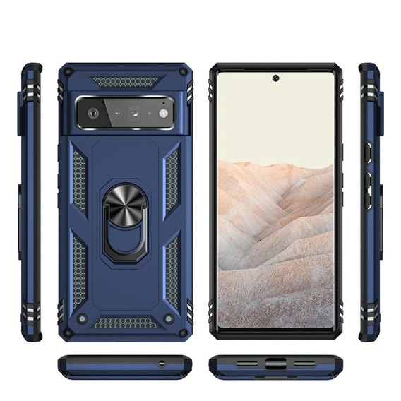 Etui pancerne do Google Pixel 6 Pro, Nox Case Ring, granatowe