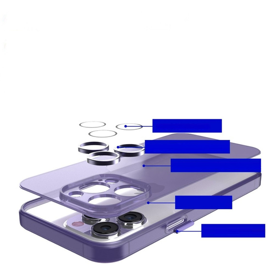 Etui Ultra Slim do iPhone 15, przezroczyste / fioletowe