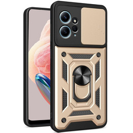 Etui pancerne do Xiaomi Redmi Note 12 4G, CamShield Slide, złote