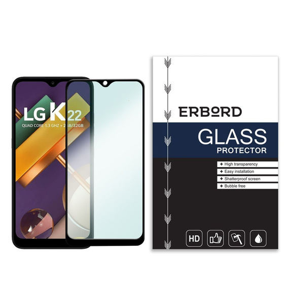 Szkło Hartowane 3D ERBORD do LG K22, Black