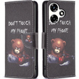 Etui z klapką do Infinix Hot 30, Wallet, Don't Touch My Phone czarne