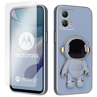 Zestaw Etui Electro do Motorola Moto G53 5G, Astronauta, Niebieskie + szkło