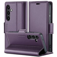 Etui do Samsung Galaxy A55, ERBORD Glossy Litchi, portfel z klapką, fioletowe