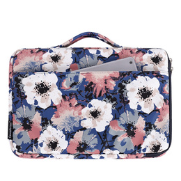 Etui na Laptopa 13" z Kwiatowym Wzorem i Uchwytem - Niebieskie