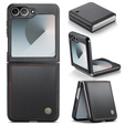 Etui do Samsung Galaxy Z Flip7 FE / Z Flip6, CASEME Litchi Leather, czarne