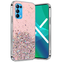 Etui do OPPO Reno 5 5G, Glittery, różowe