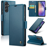 Etui z klapką CASEME do Samsung Galaxy A54 5G, Litchi Wallet, niebieskie