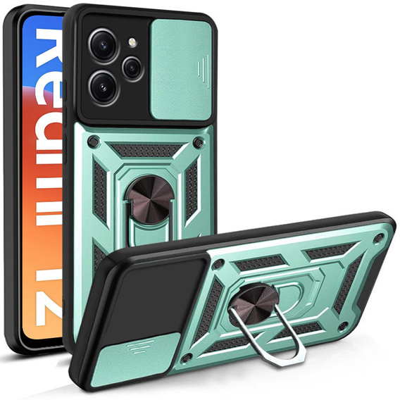 Etui pancerne do Xiaomi Redmi 12, CamShield Slide, zielone