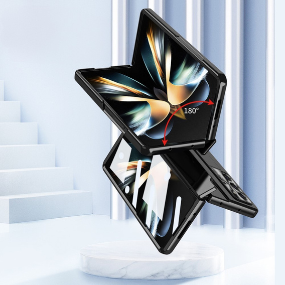 Etui ochronne PC z podstawką i ochroną zawiasu do Samsung Galaxy Z Fold6 5G – czarne