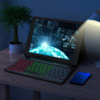 Etui z podświetlaną klawiaturą bluetooth do iPad 11" 2025 A16 (11 gen.) / iPad 10.9" 2022 (10 gen.), czarne