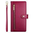 Etui z klapką do Oppo Reno 13 5G, Wallet Zipper Pocket, czerwone