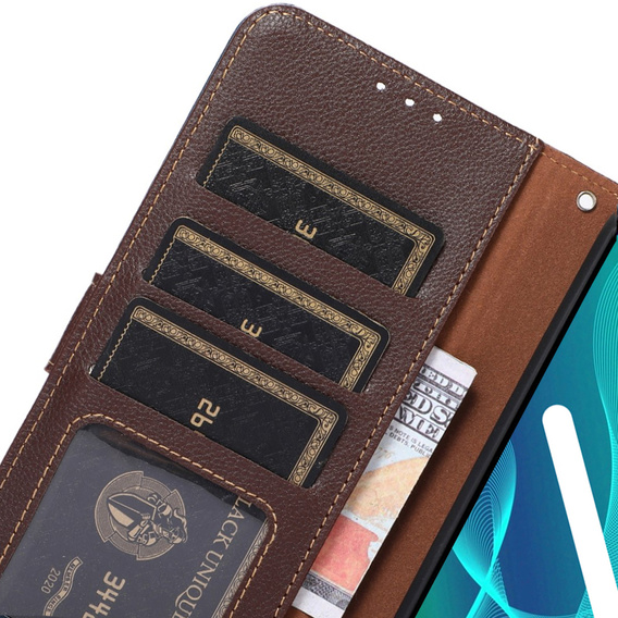 Etui Wallet do Motorola Moto G52 / G82 5G, KHAZNEH RFID, Dual Color, Brown