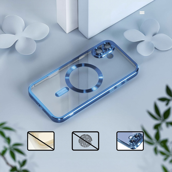 Etui do iPhone 16, Electro MagSafe, niebieskie + Szkło na ekran