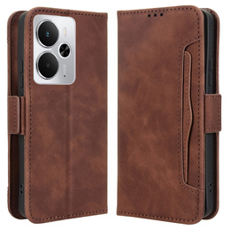 Etui z klapką do Realme 14 5G / Realme 14T 5G, Card Slot, brązowe