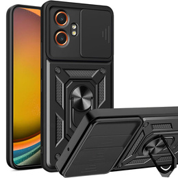 Etui z podstawką i przesłoną aparatu do Samsung Galaxy Xcover 7 Pro – czarne, pancerne, z ochroną kamery