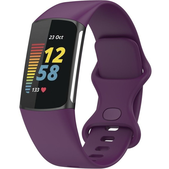 Pasek silikonowy do Fitbit Charge 5, Fioletowy