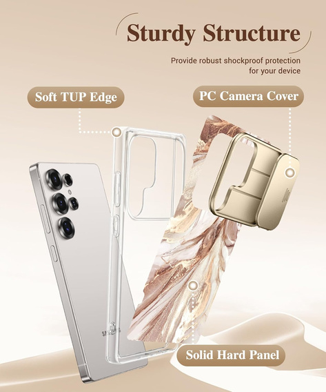 Etui GVIEWIN do Samsung Galaxy S25 Ultra – Topaz/Gold