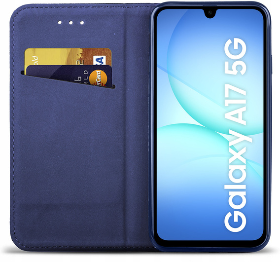 Etui z klapką do Samsung Galaxy A17 5G, Smart Magnetic, granatowe