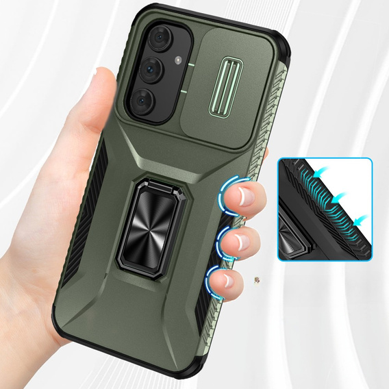 Etui do Samsung Galaxy A54 5G, pancerne Slide Ring, zielone