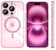 Etui do iPhone 16 Pro Max, ERBORD Glitter MagSafe, różowe + Szkło na ekran