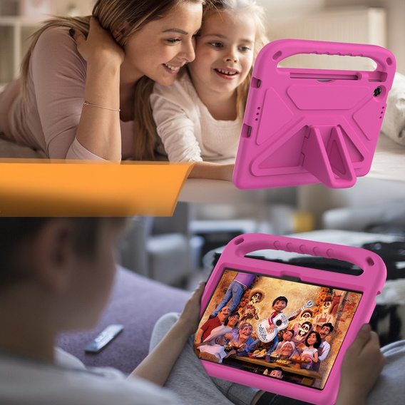 Etui dla dzieci do Lenovo Tab 10.1" TB311FU, dziecięce z uchwytem, różowe