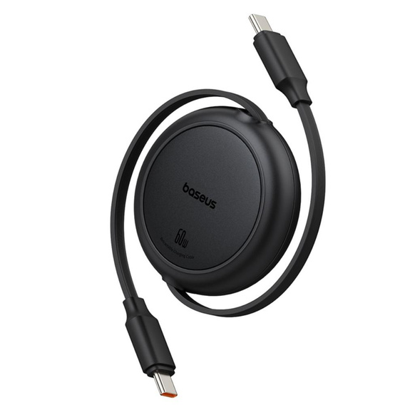 Baseus Free2Pull Mini – zwijany kabel USB‑C 60 W 1 m - czarny