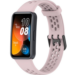 Pasek Silikonowy do Huawei Band 8 / Huawei Band 9 / Huawei Band 10, z dziurkami, Różowy