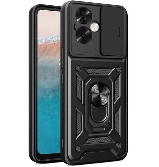 Etui pancerne do Oppo Reno 11F 5G, CamShield Slide, czarne