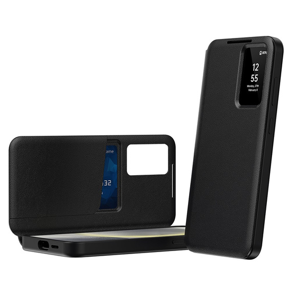 Etui z klapką do Samsung Galaxy S23 FE, Smart View Wallet, czarne