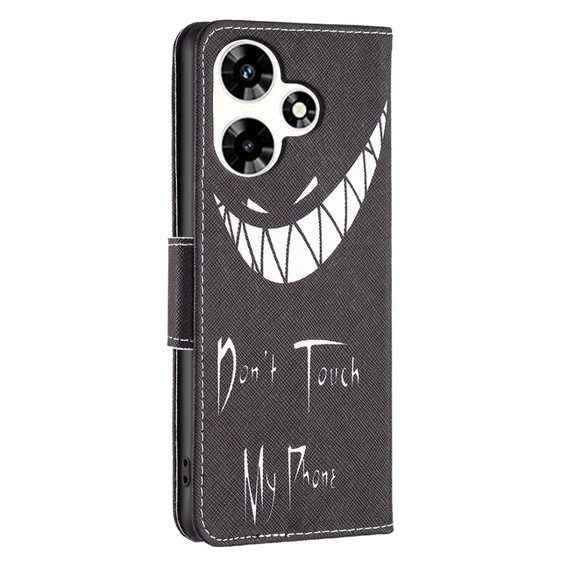 Etui z klapką do Infinix Hot 30, Wallet, Don't Touch My Phone czarne