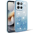 Etui do Motorola Moto G56 5G, Glitter Flower, niebieskie