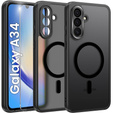 Etui do Samsung Galaxy A34 5G, do MagSafe, ERBORD Matt Case, czarny + Szkło na ekran
