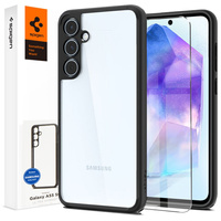 Etui Spigen do Samsung Galaxy A55 5G, Ultra Hybrid, matowe czarne + Szkło