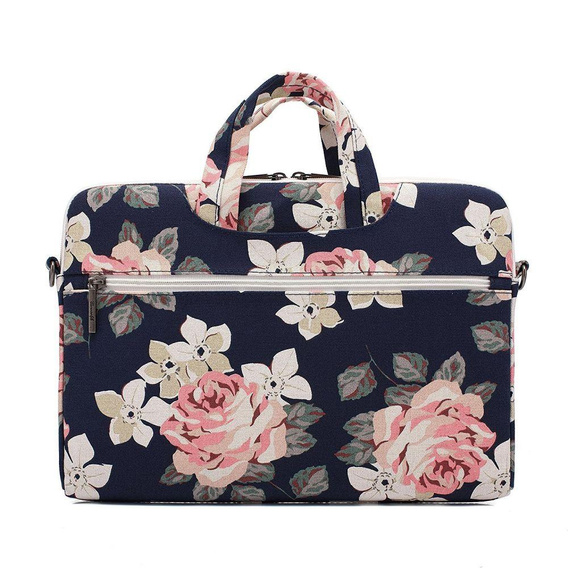 Etui Pokrowiec Torba Do Laptopa 13 14 cail / Macbook Air Pro M1 M2 M3 M4, Niebieska w kwiaty